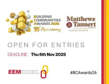 Building Communities Awards - Entry deadline Thu 7th November